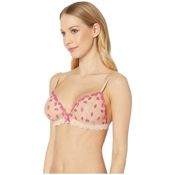 💋 NWT Hanky Panky Sheer Tulle Mesh Lips Kisses Mmmwah Bralette SIZE XS - Picture 8 of 16